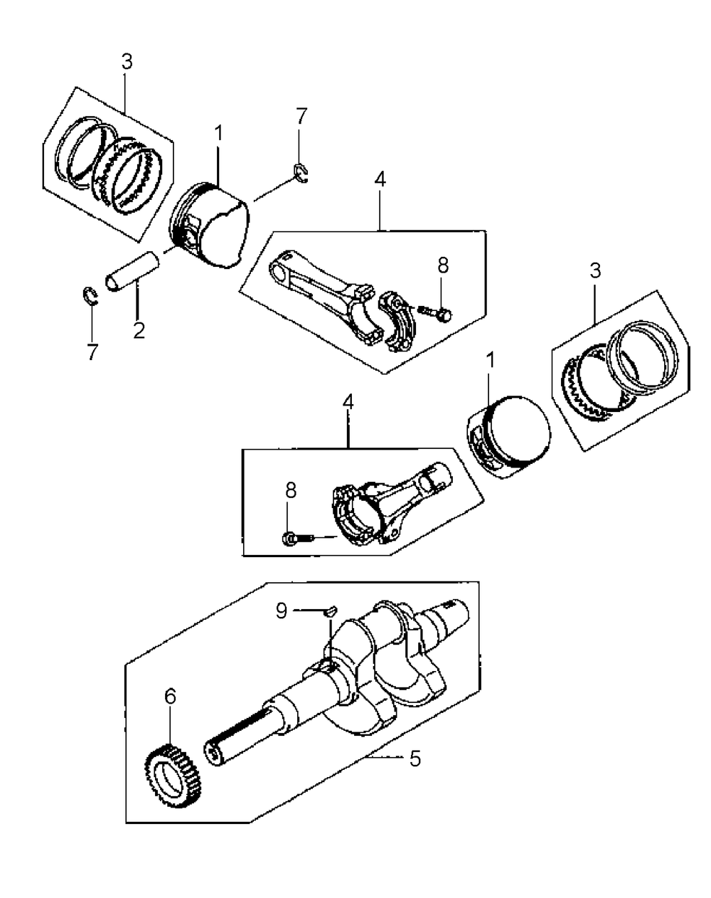 Fd791d-As05 Piston And Crankshaft Diagram and Parts List for M60-KW LC-53AJ8CTX750-29HP-DFI-LC Cub Cadet Lawn Tractor